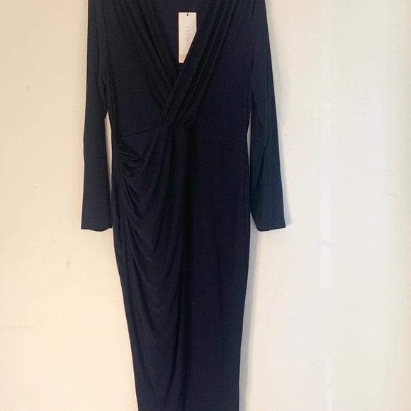 ASOS Club London L Navy Long Sleeve Dress - Picture 4 of 9